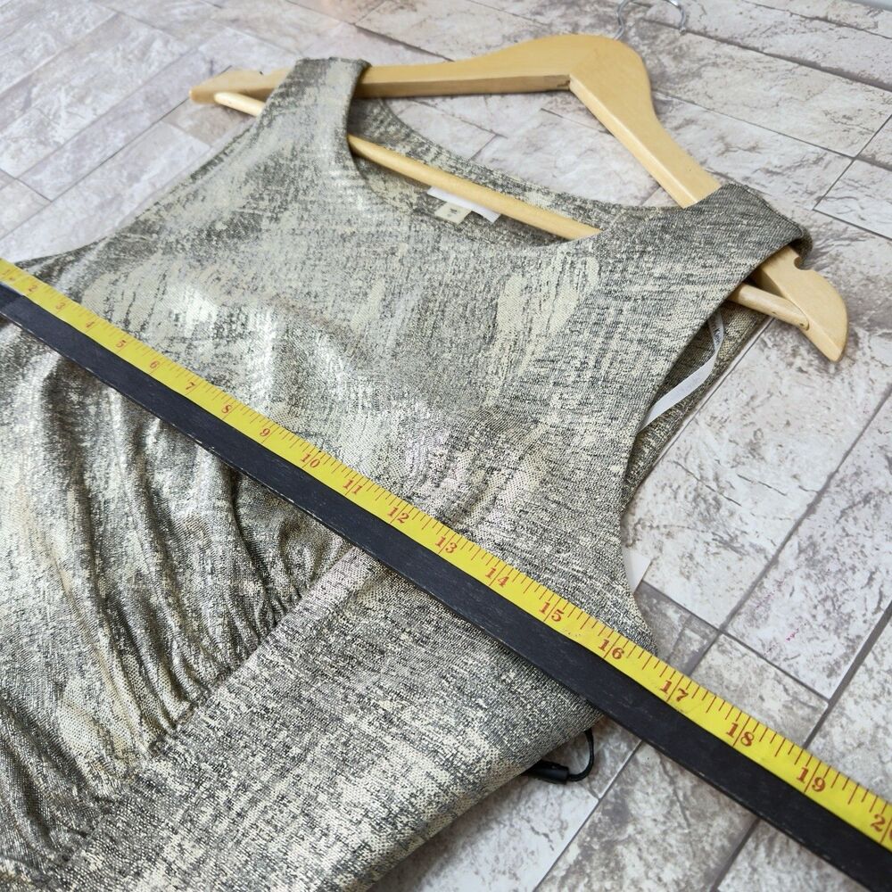 NWT Calvin Klein Women Size 10 Metallic Gold Round Neck Sleeveless - Picture 13 of 17